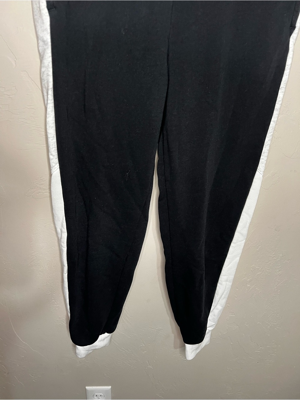 Nike Air Woman’s BB Black White Heather Colorblock HR Sweat Pant Jogger Pants - Picture 4 of 12